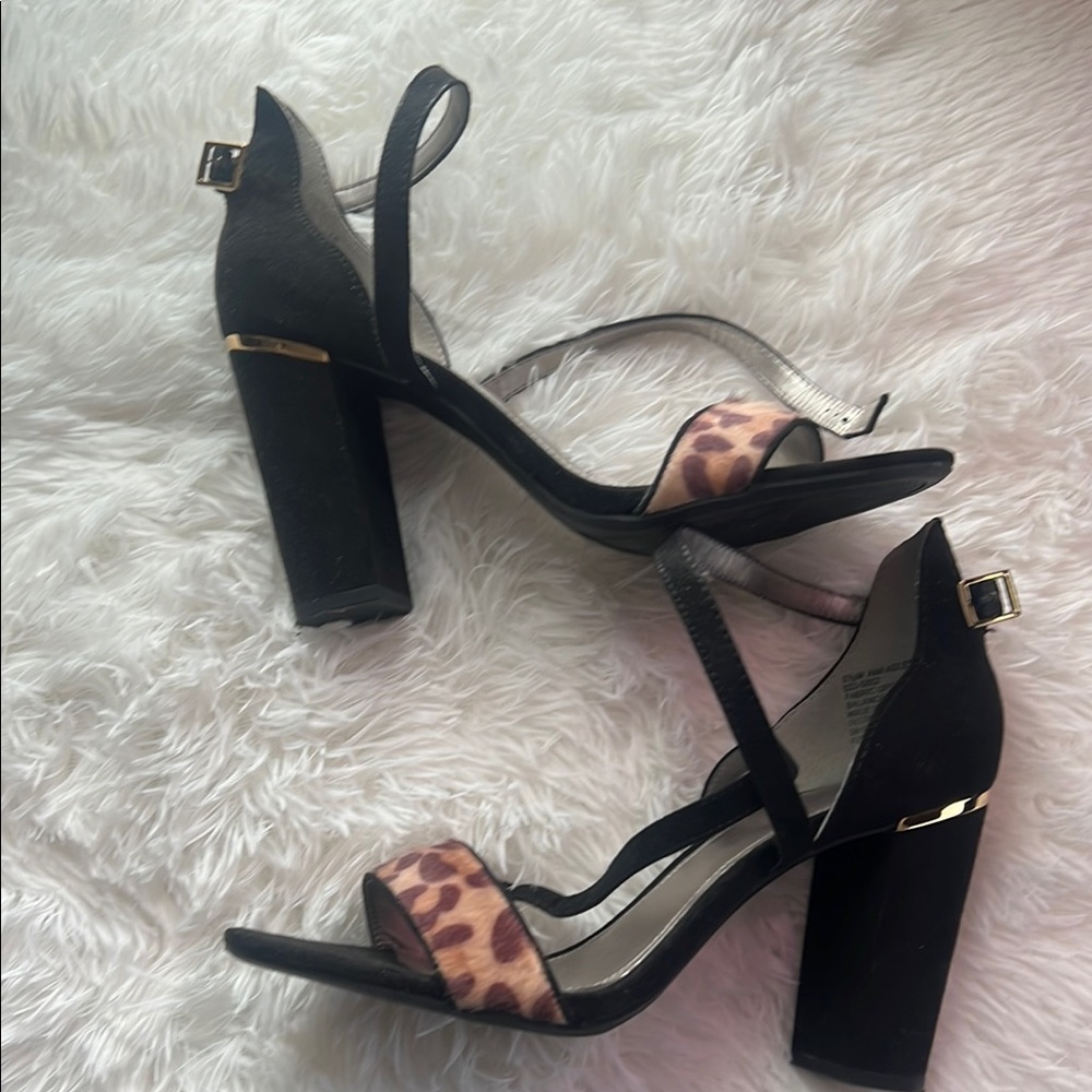 a.n.a Black Block Heel Sandals